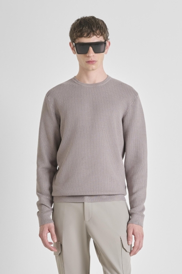 Antony Morato Trui RELAXED FIT VISCOSE BLEND SWEATER MMSW01543 YA500002 2047 MASTIC