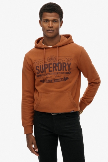 Superdry Trui HERITAGE BRAND RELAXED HOOD M2014232A M6S CARAMEL CAFE