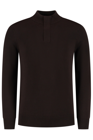 Pure Path REGULAR FIT HALF ZIP KNITWEAR 25030815 96 DARK BROWN