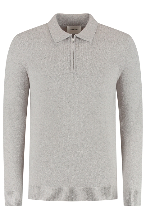 Pure Path grijze heren polo | Vooraanzicht