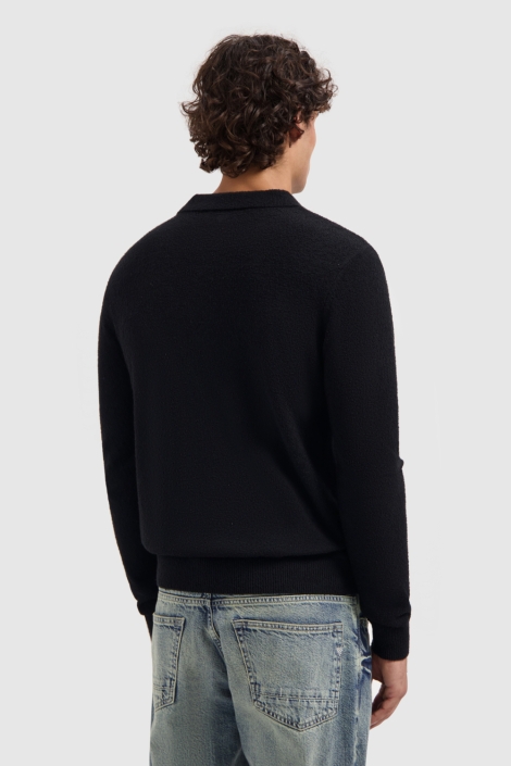 Pure Path zwarte heren polo | Model achteraanzicht