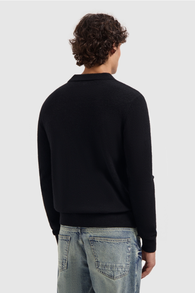 Pure Path zwarte heren polo | Model achteraanzicht