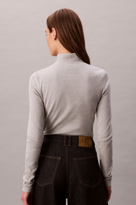 Calvin Klein grijze dames t-shirt | Model achteraanzicht