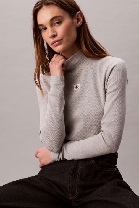 Calvin Klein grijze dames t-shirt | Sfeerbeeld, In situatie