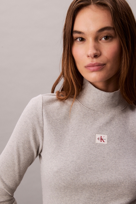 Calvin Klein grijze dames t-shirt | Close up