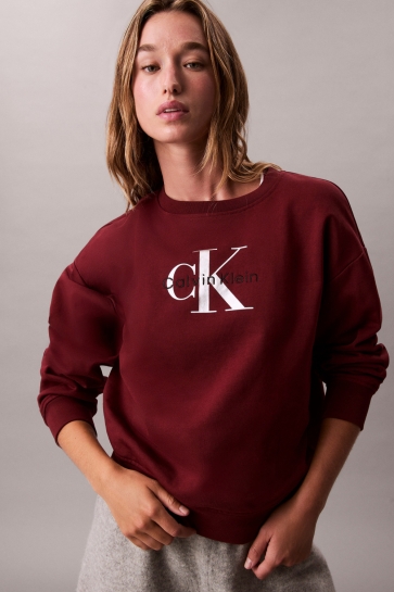 Calvin Klein RELAXED SWEATSHIRT MET MONOGRAM LV047B234G WCV RENAISSANCE RED