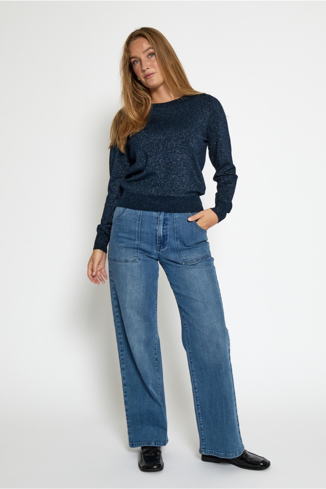 Peppercorn blauwe dames trui | Model