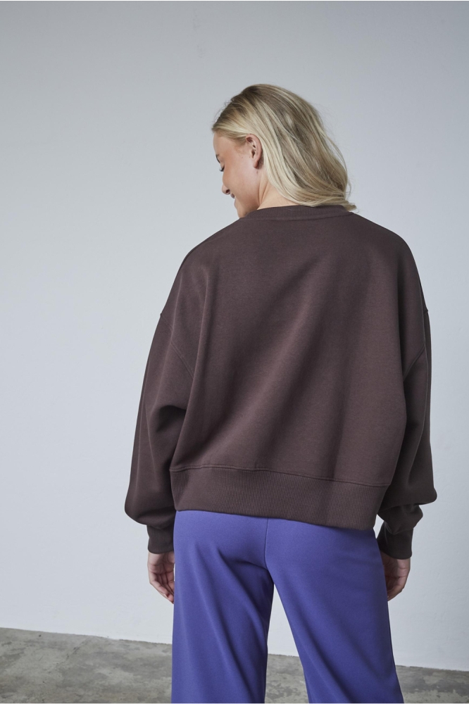 SisterS point bruine dames sweater | Model achteraanzicht