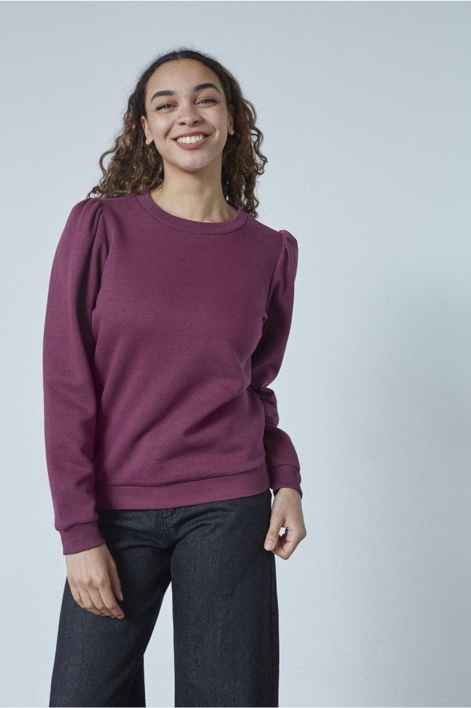 SisterS point bordeaux dames sweater | Model vooraanzicht