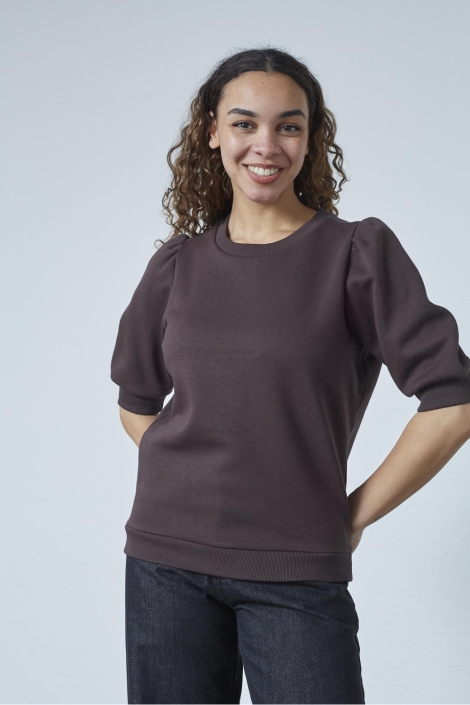 SisterS point bruine dames sweater | Model vooraanzicht