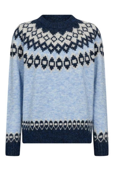Freequent FQNOVALA PULLOVER 206810 WEDGEWOOD MEL W SALUTE MEL