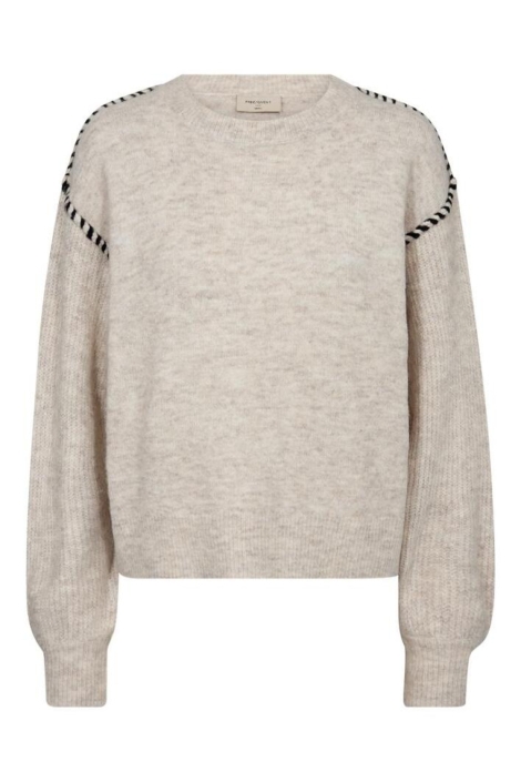 Freequent ecru dames trui | Vooraanzicht