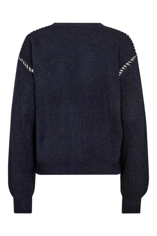 Freequent blauwe dames trui | Achteraanzicht