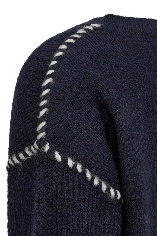 Freequent blauwe dames trui | Close up