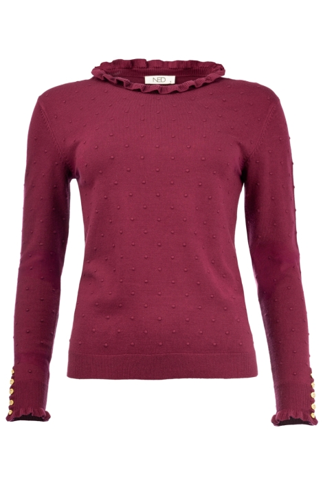 NED bordeaux dames trui | Vooraanzicht