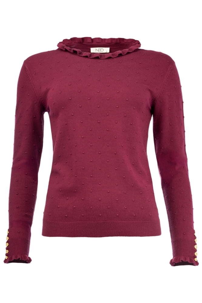 NED bordeaux dames trui | Vooraanzicht