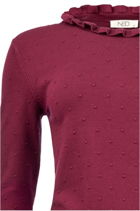 NED bordeaux dames trui | Close up