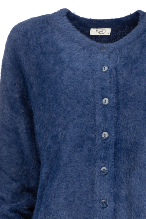 NED blauwe dames vest | Close up