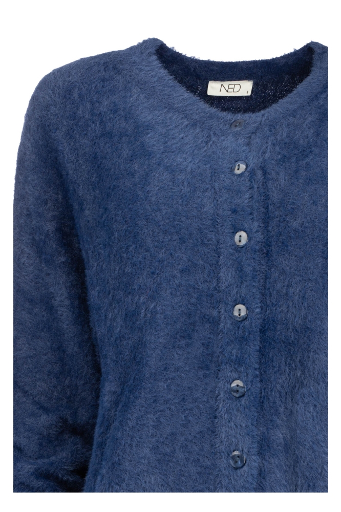 NED blauwe dames vest | Close up