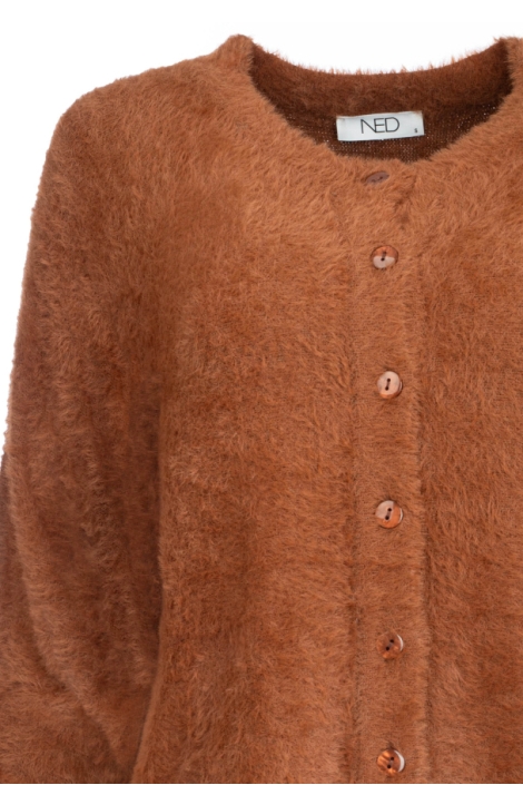 NED bruine dames vest | Close up