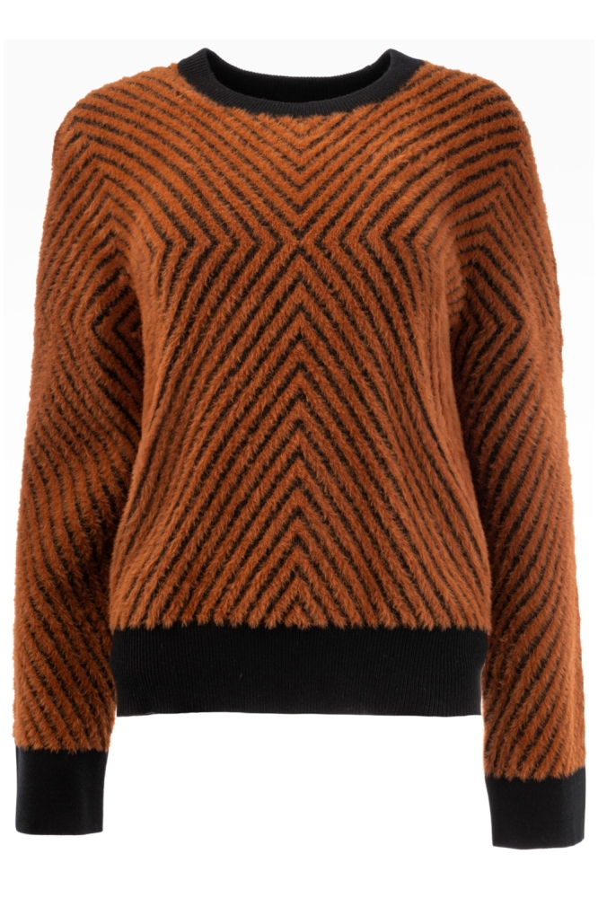 NED cognac dames trui | Vooraanzicht