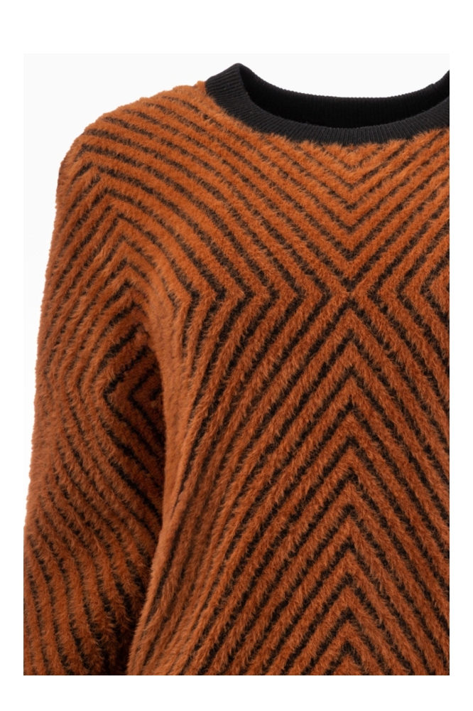 NED cognac dames trui | Close up