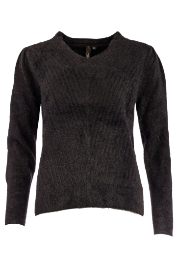 NED BELINS LS RMJ FURRY KNIT 25W1 U172 02 900 black
