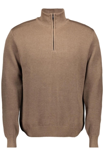 Ballin HALF ZIP PIQUET 5206 COFFEE