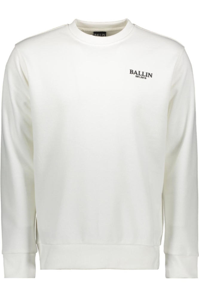 Ballin witte heren sweater | Vooraanzicht