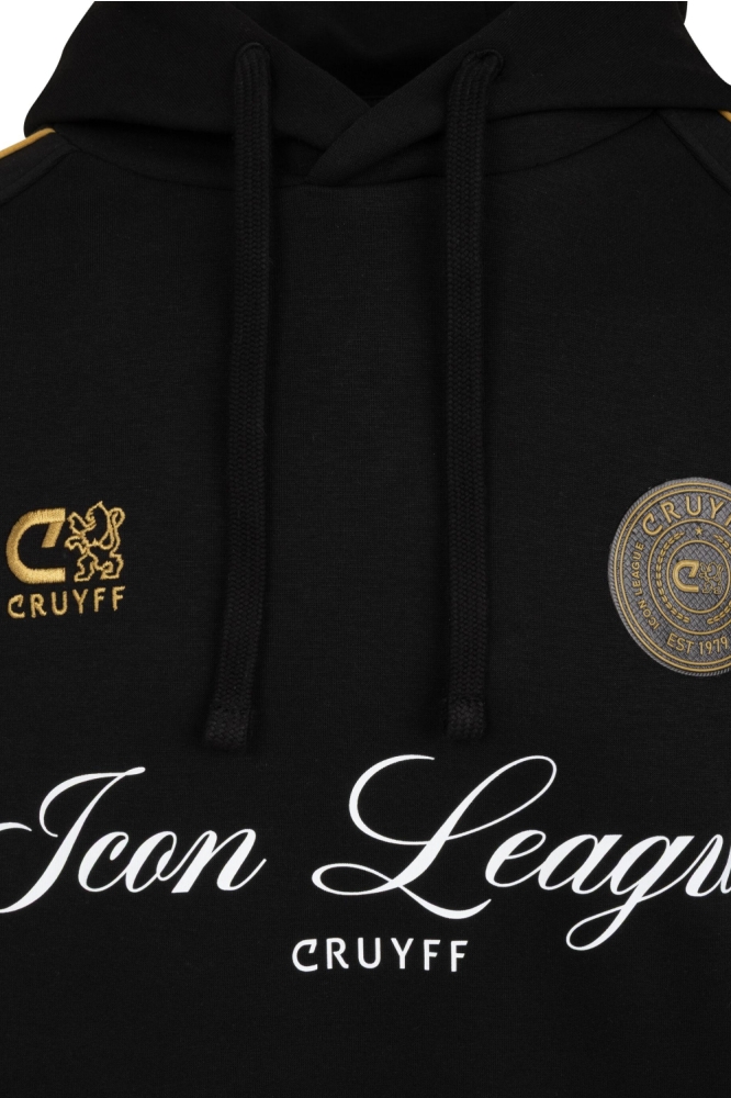 Cruyff zwarte heren sweater | Close up