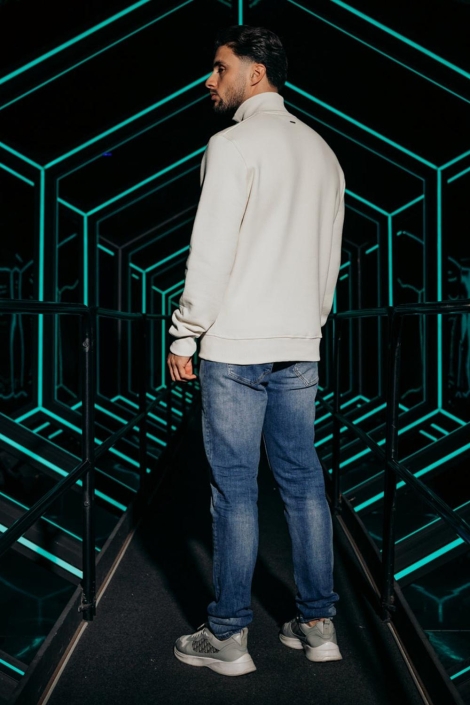 Malelions zand heren sweater | Model