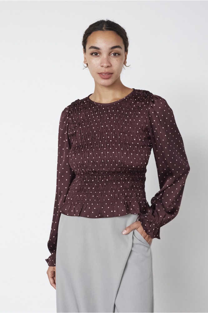 SisterS point bordeaux dames blouse | Model vooraanzicht