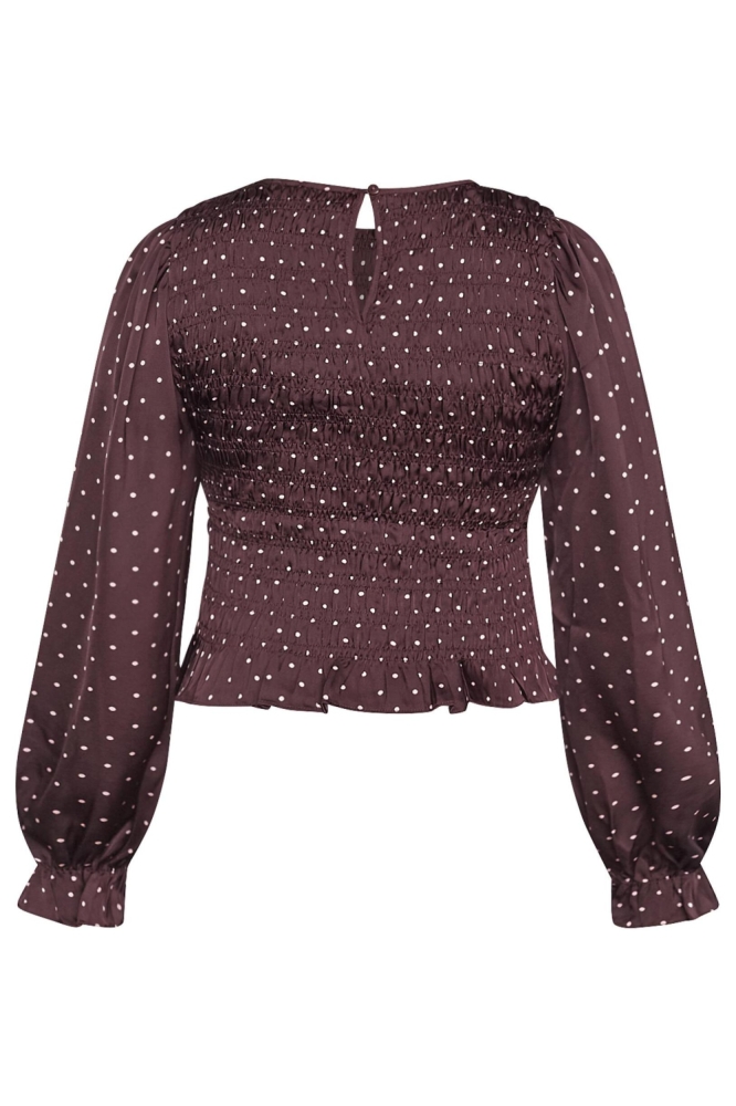 SisterS point bordeaux dames blouse | Achteraanzicht