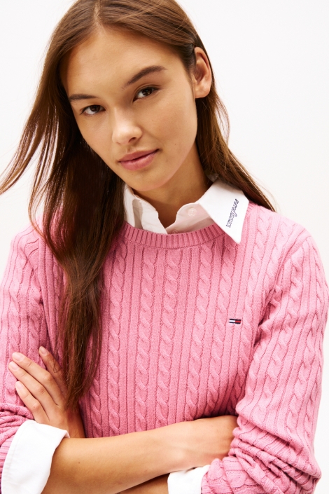 Tommy Jeans roze dames trui | Close up