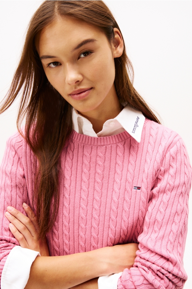 Tommy Jeans roze dames trui | Close up