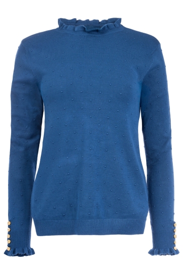 NED Trui FLEET LS RMB BREI 25W1 U106 43 373 navy peony