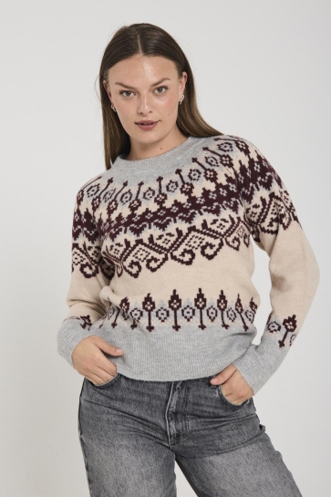 Freequent FQMERLA PULLOVER 206760 MOONBEAM MEL W MED GREY MEL