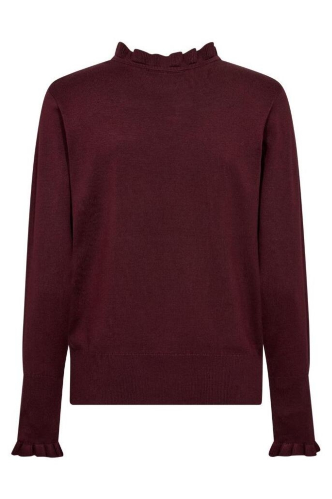 Freequent bordeaux dames trui | Achteraanzicht