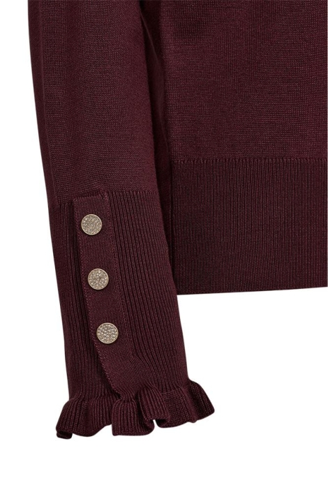 Freequent bordeaux dames trui | Close up