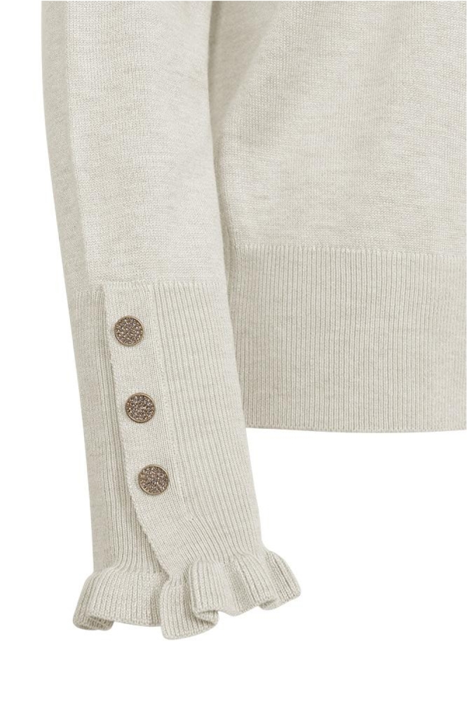 Freequent beige dames trui | Close up