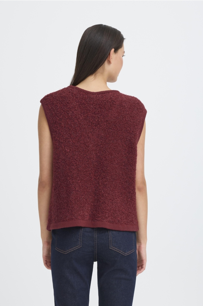 Ichi rode dames gilet | Model achteraanzicht