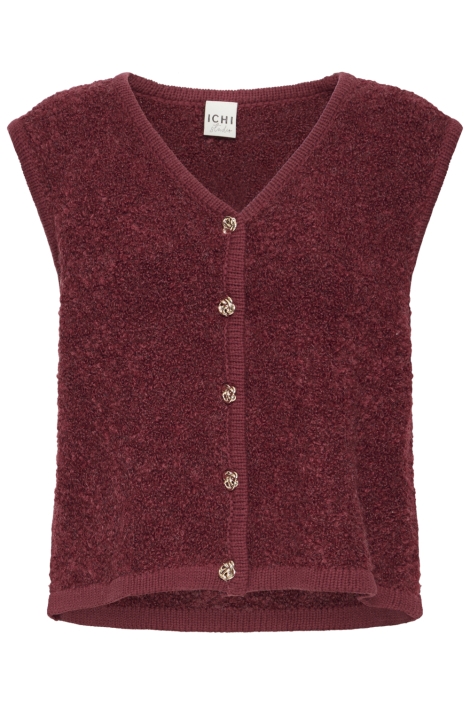 Ichi rode dames gilet | Vooraanzicht