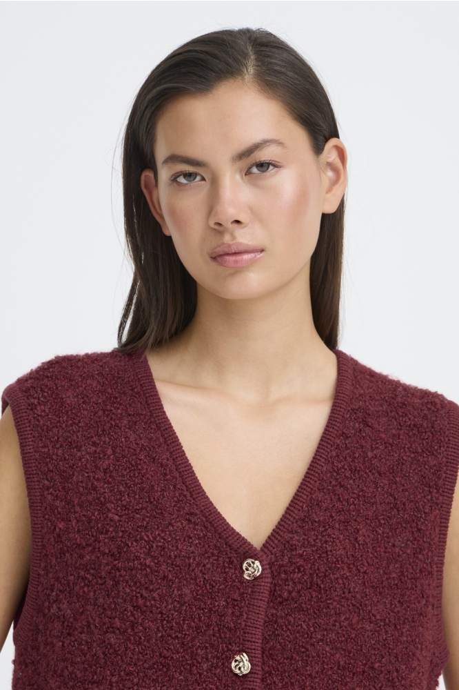 Ichi rode dames gilet | Close up
