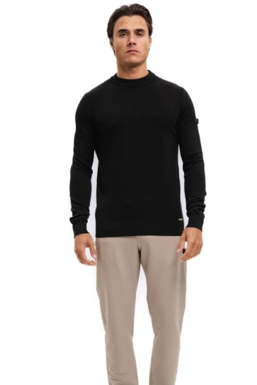 Malelions KNITTED CREWNECK MM3 AW25 05 BLACK