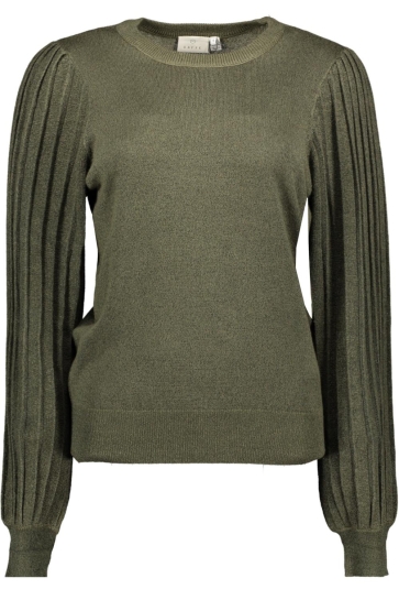 Kaffe Trui KAREGINA PLEAT LS PULLOVER 10511005 190512 IVY GREEN