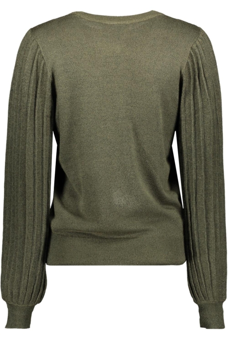 Kaffe groene dames trui | Achteraanzicht