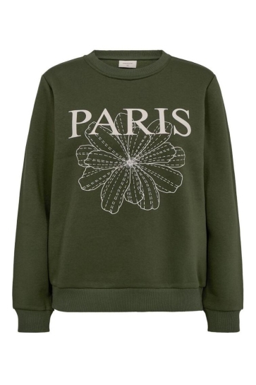 Freequent Trui FQKAMELA PULLOVER 207089 KOMBU GREEN W. MOONBEAM