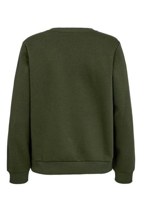 Freequent groene dames sweater | Achteraanzicht