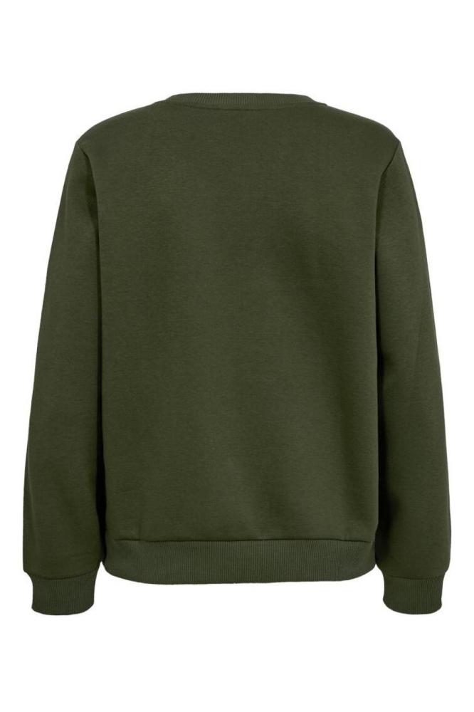 Freequent groene dames sweater | Achteraanzicht