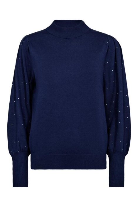 Freequent blauwe dames sweater | Vooraanzicht